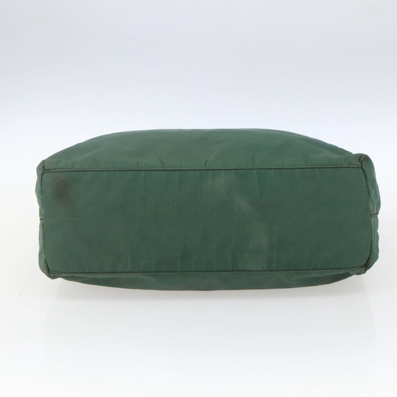 PRADA Hand Bag Nylon Green Silver Auth 165487