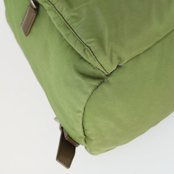 PRADA Backpack Nylon Green Silver Auth 165488