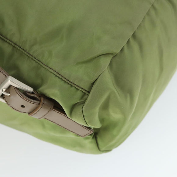 PRADA Backpack Nylon Green Silver Auth 165488