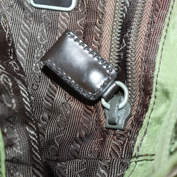 PRADA Backpack Nylon Green Silver Auth 165488