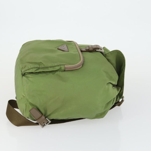 PRADA Backpack Nylon Green Silver Auth 165488