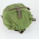 PRADA Backpack Nylon Green Silver Auth 165488-6