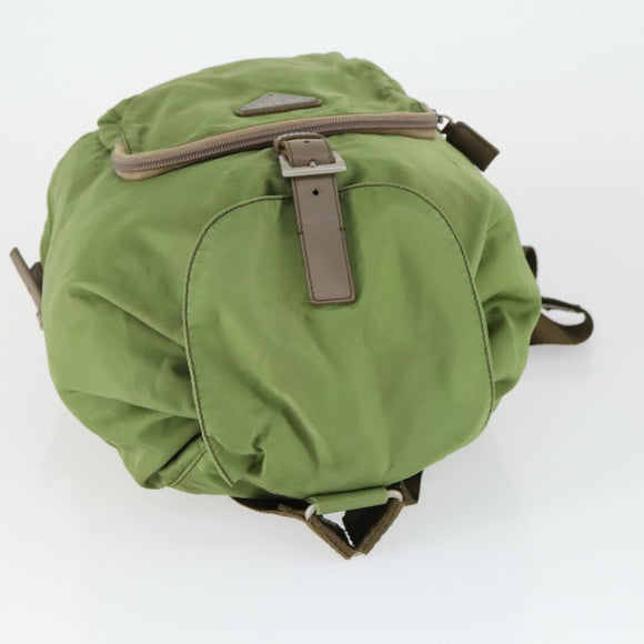 PRADA Backpack Nylon Green Silver Auth 165488