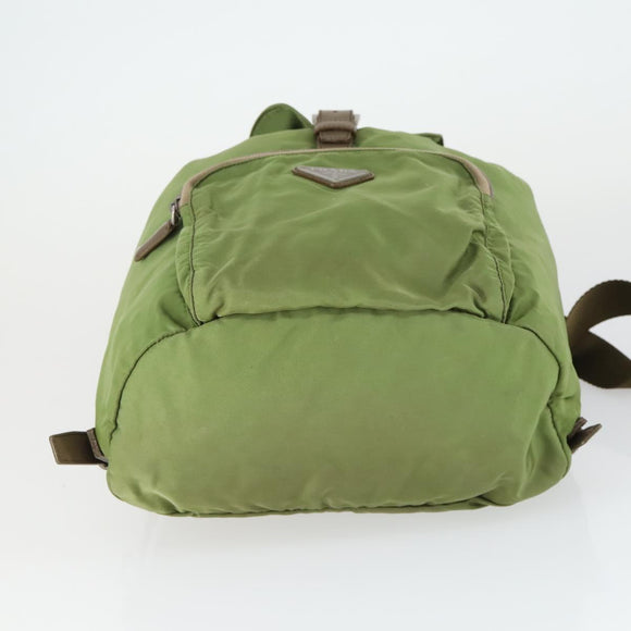 PRADA Backpack Nylon Green Silver Auth 165488