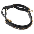 FENDI Adjustable Shoulder Strap Leather 33.9""-41.7"" Black Gold Auth 165489-1