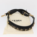 FENDI Adjustable Shoulder Strap Leather 33.9""-41.7"" Black Gold Auth 165489-10