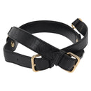 FENDI Adjustable Shoulder Strap Leather 33.9""-41.7"" Black Gold Auth 165489-3