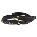 FENDI Adjustable Shoulder Strap Leather 33.9""-41.7"" Black Gold Auth 165489-4