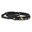 FENDI Adjustable Shoulder Strap Leather 33.9""-41.7"" Black Gold Auth 165489-5