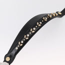 FENDI Adjustable Shoulder Strap Leather 33.9""-41.7"" Black Gold Auth 165489-6