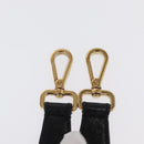 FENDI Adjustable Shoulder Strap Leather 33.9""-41.7"" Black Gold Auth 165489-7