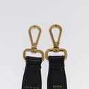 FENDI Adjustable Shoulder Strap Leather 33.9""-41.7"" Black Gold Auth 165489-8