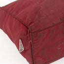 PRADA Hand Bag Nylon Red Silver Auth 165491-9