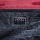 PRADA Hand Bag Nylon Red Silver Auth 165491-18