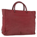 PRADA Hand Bag Nylon Red Silver Auth 165491-1