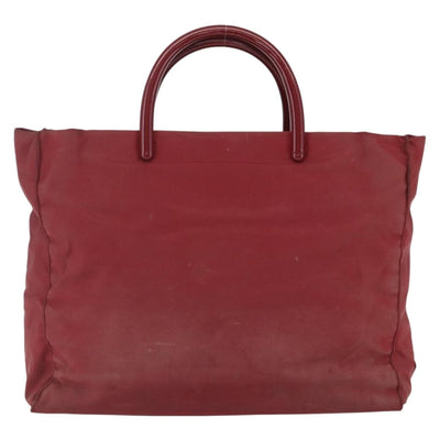 PRADA Hand Bag Nylon Red Silver Auth 165491 - 0