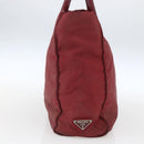 PRADA Hand Bag Nylon Red Silver Auth 165491-3