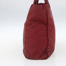 PRADA Hand Bag Nylon Red Silver Auth 165491-4
