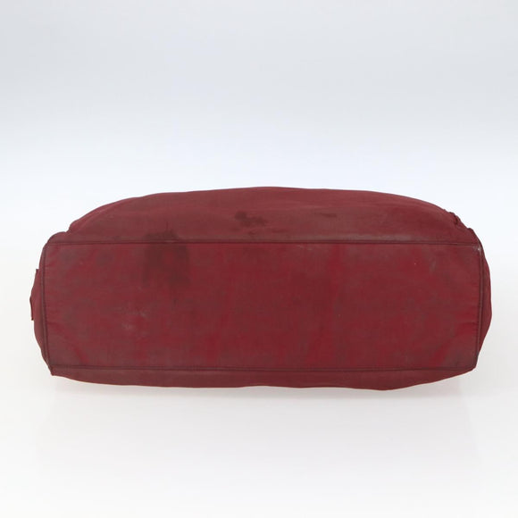 PRADA Hand Bag Nylon Red Silver Auth 165491