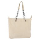 PRADA Chain Shoulder Bag Suede White Auth 165493-1