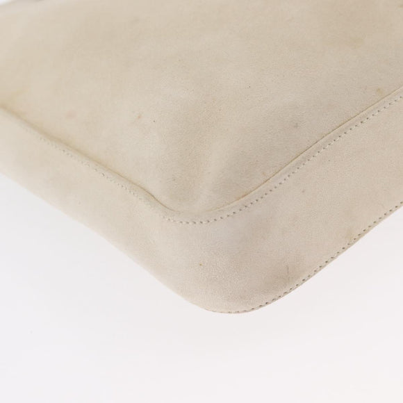 PRADA Chain Shoulder Bag Suede White Auth 165493