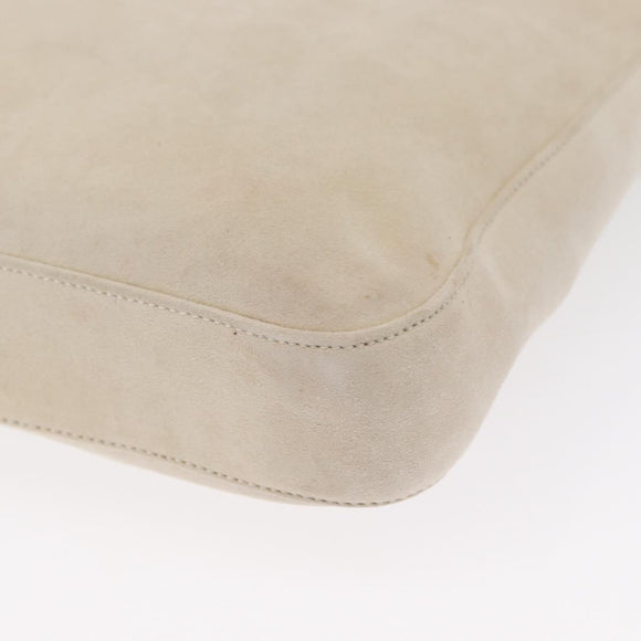 PRADA Chain Shoulder Bag Suede White Auth 165493