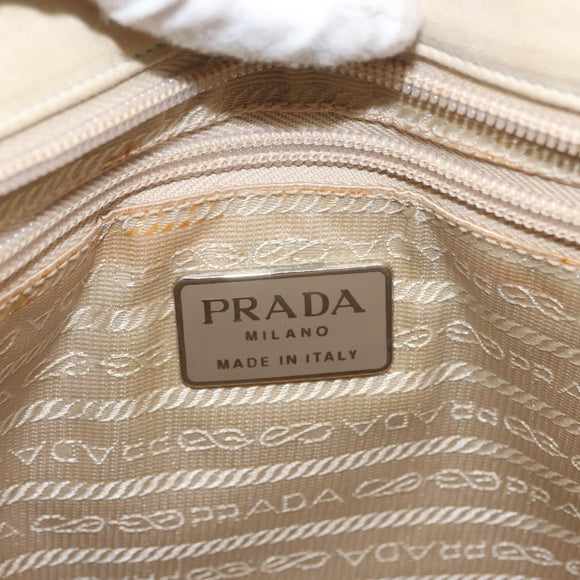 PRADA Chain Shoulder Bag Suede White Auth 165493