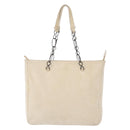 PRADA Chain Shoulder Bag Suede White Auth 165493-13