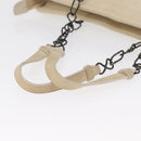 PRADA Chain Shoulder Bag Suede White Auth 165493-7