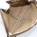 GUCCI GG Supreme Web Sherry Line Shoulder Bag PVC Beige Gold Auth 165494-11