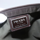 PRADA Shoulder Bag Nylon Khaki Silver Auth 165495-16