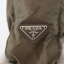 PRADA Tote Bag Nylon Beige Silver Auth 165496-17