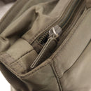 PRADA Tote Bag Nylon Beige Silver Auth 165496-10