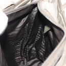 PRADA Tote Bag Nylon Beige Silver Auth 165496-20