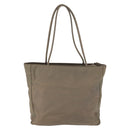 PRADA Tote Bag Nylon Beige Silver Auth 165496-2