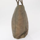 PRADA Tote Bag Nylon Beige Silver Auth 165496-3