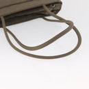 PRADA Tote Bag Nylon Beige Silver Auth 165496-7