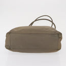 PRADA Tote Bag Nylon Beige Silver Auth 165496-5