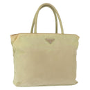 PRADA Tote Bag Nylon Ivory Auth 165498-1