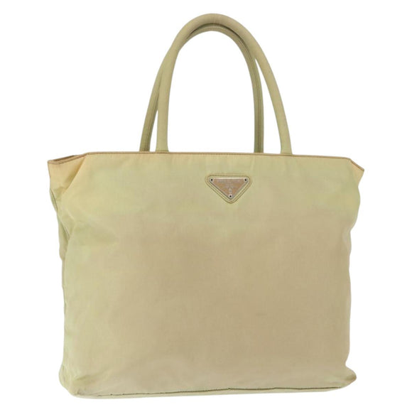 PRADA Tote Bag Nylon Ivory Auth 165498