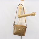 CELINE Macadam Canvas Shoulder Bag PVC Beige Gold Auth 165501-26