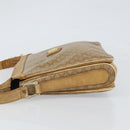CELINE Macadam Canvas Shoulder Bag PVC Beige Gold Auth 165501-5