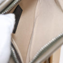 Chloe Roy Double Clutch Shoulder Bag Leather Gray Silver Auth 165505-17