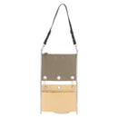 Chloe Roy Double Clutch Shoulder Bag Leather Gray Silver Auth 165505-2