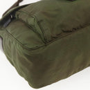 PRADA Shoulder Bag Nylon Khaki Silver Auth 165507-16