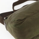 PRADA Shoulder Bag Nylon Khaki Silver Auth 165507-18