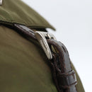 PRADA Shoulder Bag Nylon Khaki Silver Auth 165507-8