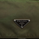 PRADA Shoulder Bag Nylon Khaki Silver Auth 165507-19