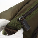 PRADA Shoulder Bag Nylon Khaki Silver Auth 165507-21