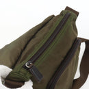 PRADA Shoulder Bag Nylon Khaki Silver Auth 165507-9